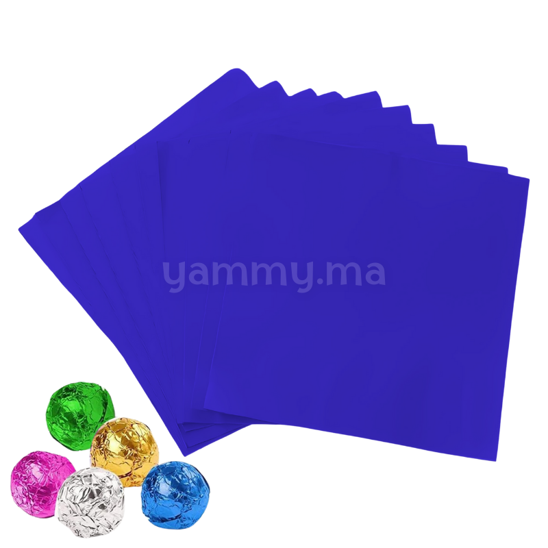Emballage Pour Bonbons Bleu 100 feuilles 10 x 10 Cm