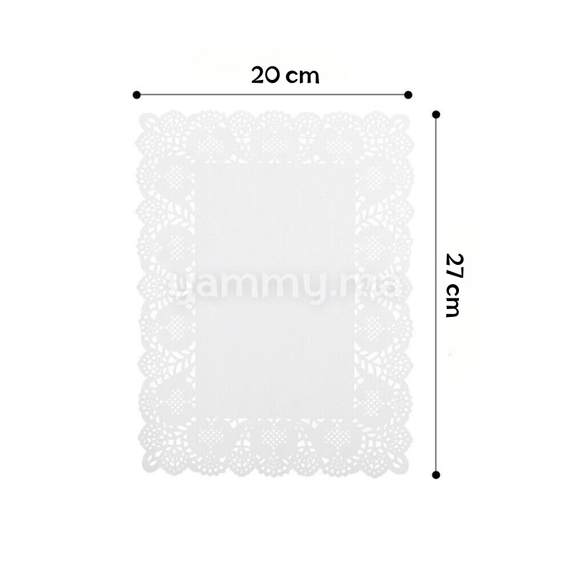 Papier Dentelle Blanc Rectangulaire 20x27 cm 12 PCs
