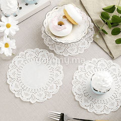 Papier Dentelle Blanc Ronde 9 cm 50 PCs