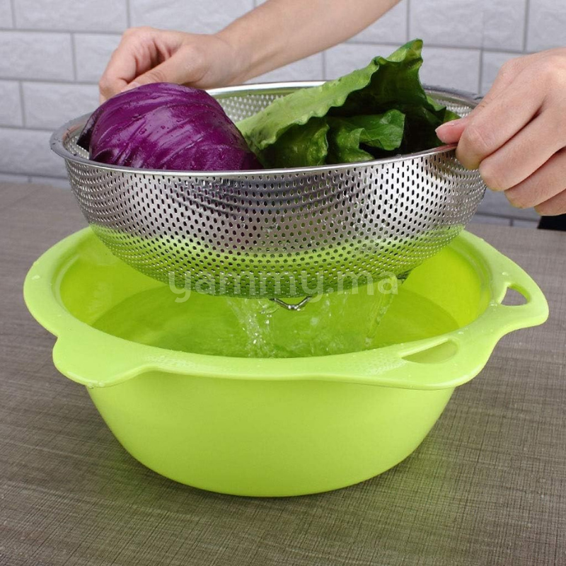 passoire basse en inox sur pied Ø 22,5 cm