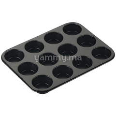 Moule Anti Adhésif à 12 Muffins Cupcakes "Moka" 35CM - Ibili 820501