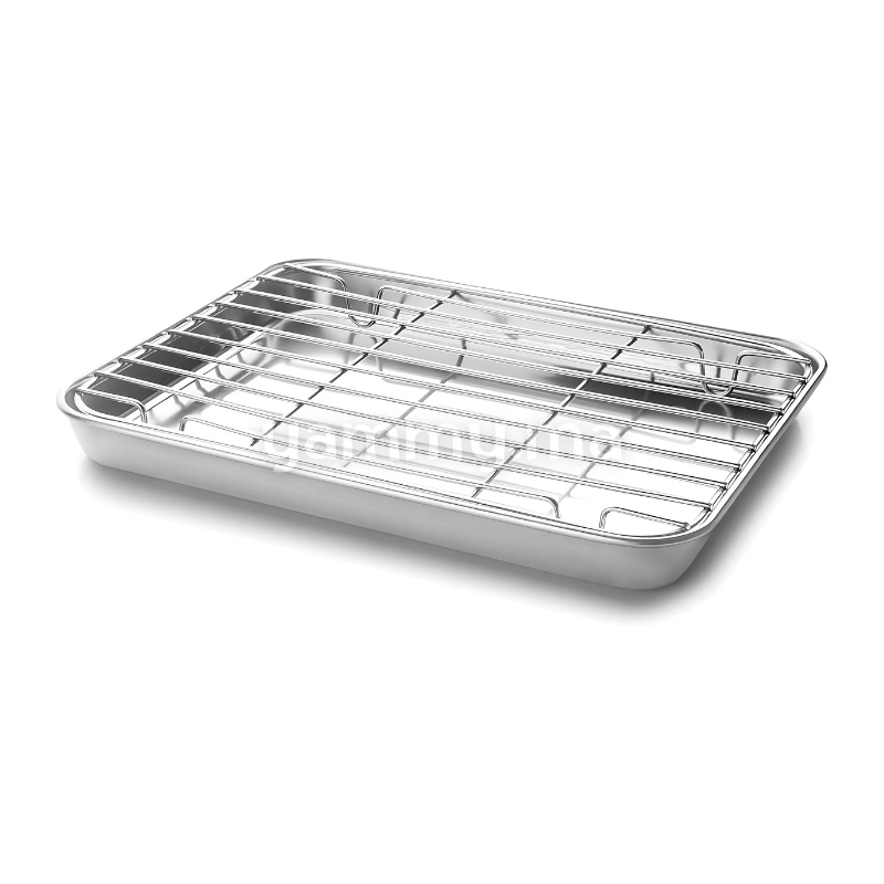 Plat à Four avec Grille en Inox 26.5x20.5 cm - Lacor 15566