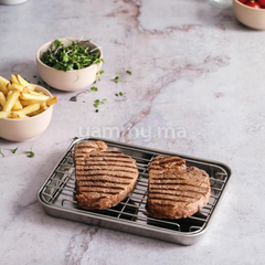 Plat à Four avec Grille en Inox 26.5x20.5 cm - Lacor 15566