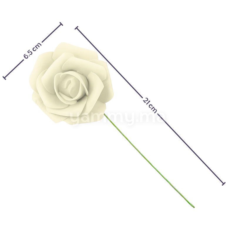 Roses Artificielles Bieges en Mousse avec Tige