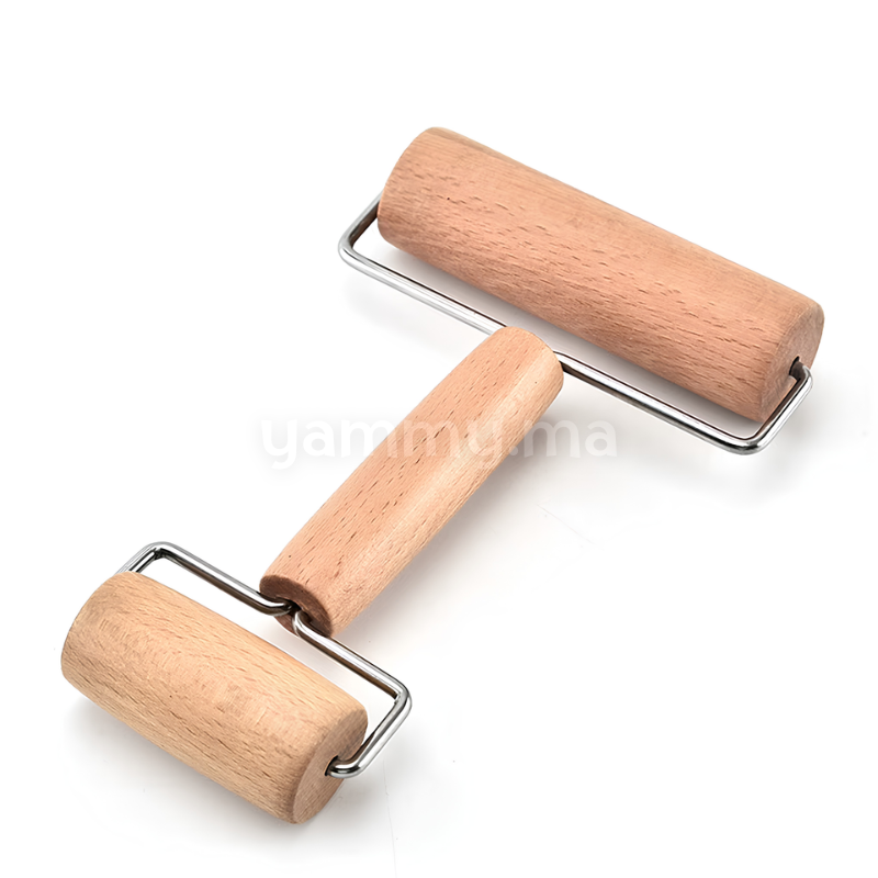 Double Rouleau à Pâtisserie en Bois de Hêtre 10.5 - 6 cm