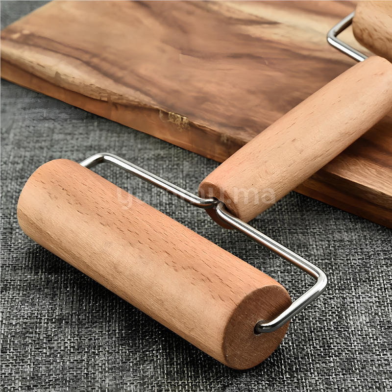 Double Rouleau à Pâtisserie en Bois de Hêtre 10.5 - 6 cm