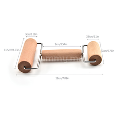 Double Rouleau à Pâtisserie en Bois de Hêtre 10.5 - 6 cm