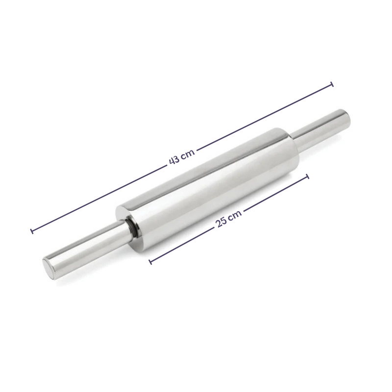 Rouleau à Pâtisserie en Inox Ø 4.8 x 43 cm - Vocen