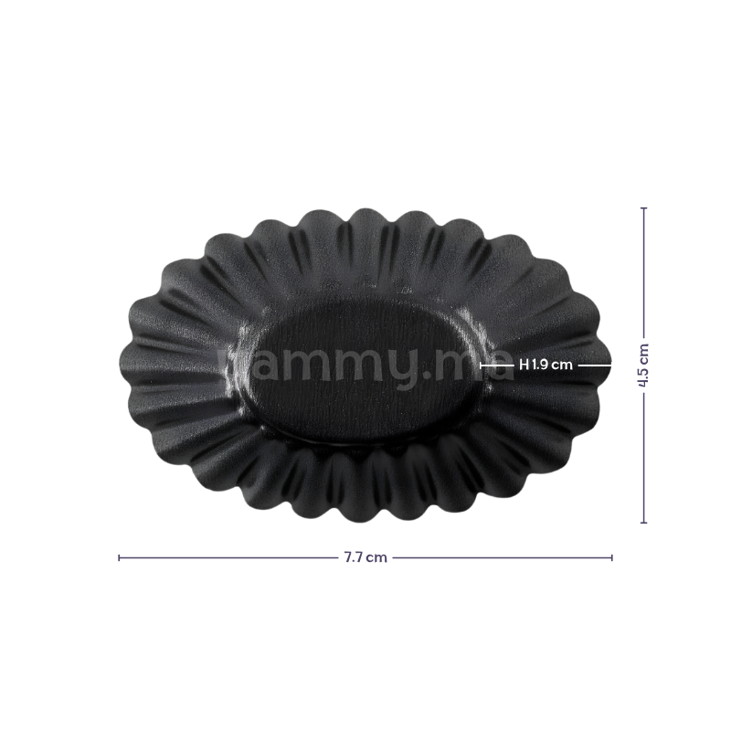 SET. 6 Moules à Tartelette Ovales Antiadhésifs 7.7 x 4.5 x H 1.9 cm