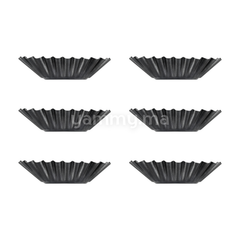 SET. 6 Moules à Tartelette Ovales Antiadhésifs 7.7 x 4.5 x H 1.9 cm