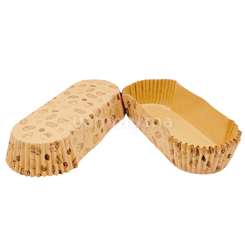 SET. 20 Caissettes à Tartelette Oblong / Éclair en Papier kraft 14.5 cm