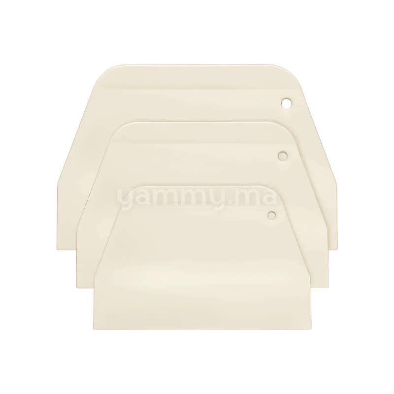 SET. 3 Grattoirs & Coupe-Pâtes en Plastique 13.5 cm - 15.5 cm - 19.5 cm