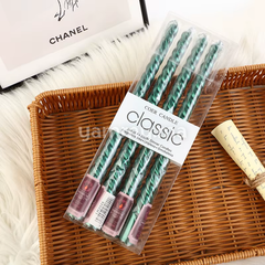 SET. 4 Bougies Coniques en Spirale 25 cm Vert Métallique