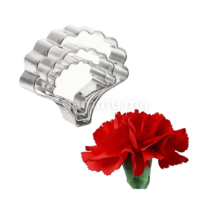 SET. 3 Emporte-pièces Pétale d'Oeillet en Inox