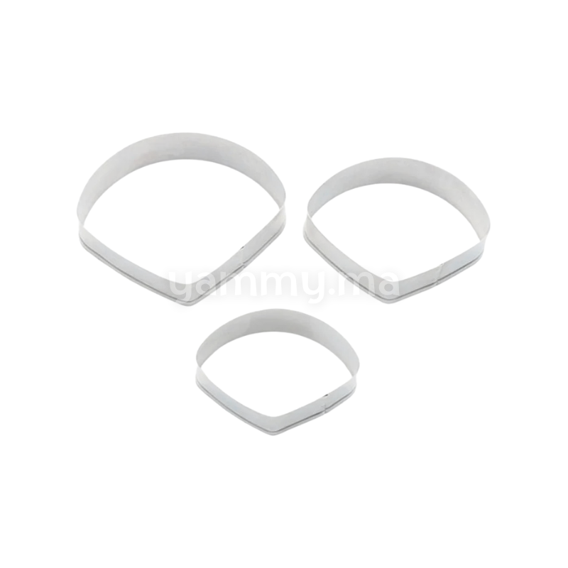 SET. 3 Emporte-pièces Pétale de Coquelicot en Inox