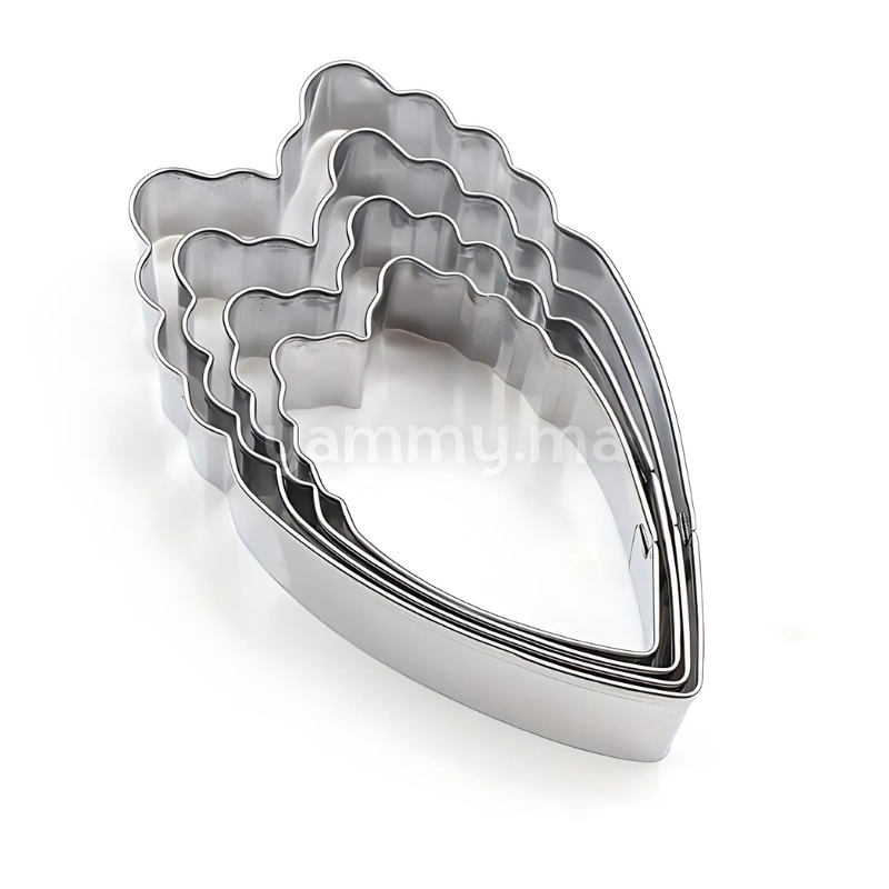 SET. 4 Emporte-pièces Pétale de Pivoine en Inox M1