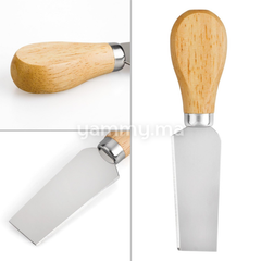 SET. 4 Couteaux à Fromage Manche en Bois 12 cm
