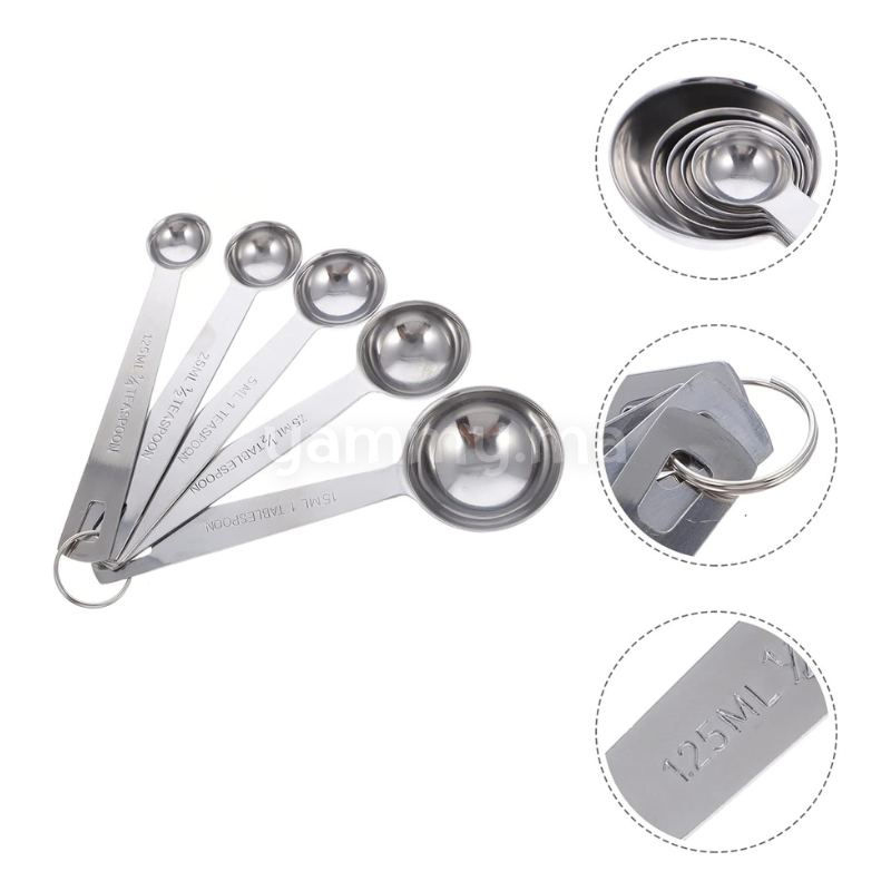 SET. 5 Cuillères Doseuses en Inox