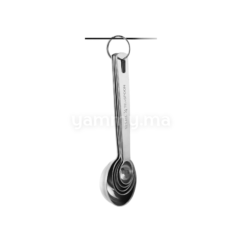 SET. 5 Cuillères Doseuses en Inox