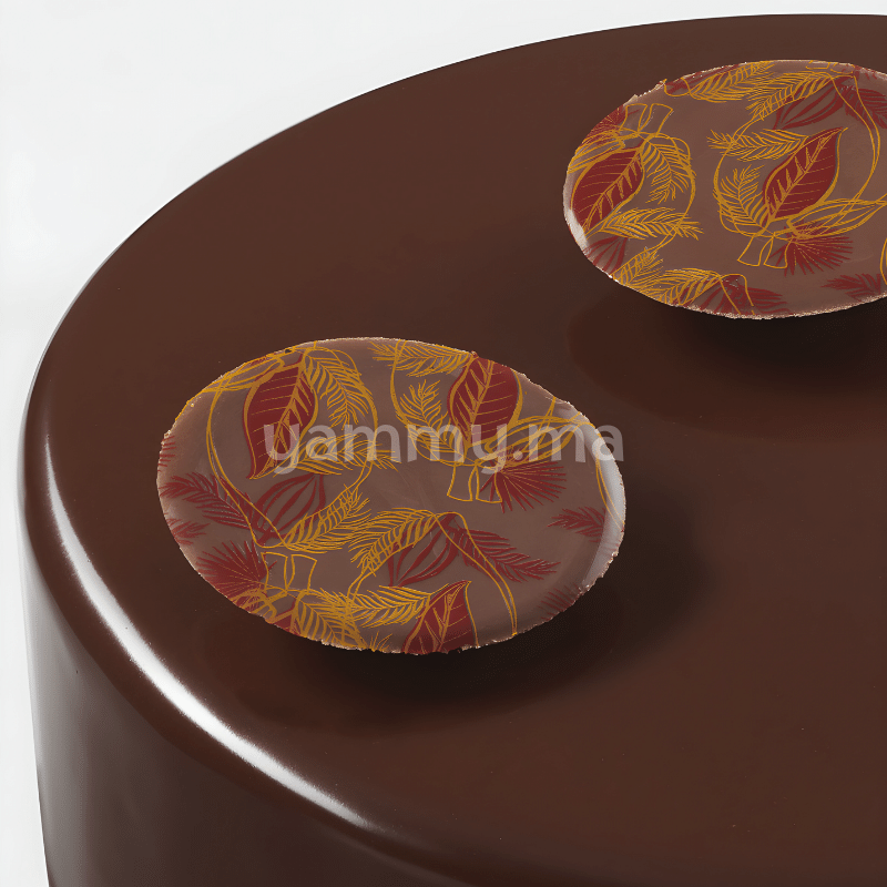 Feuille de Transfert Chocolat M10 Cerises Vert et Rouge 26.5 x 37 cm - Nitach