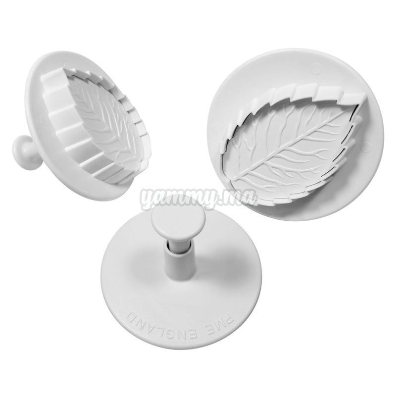 Set 3 Emporte-pieces avec Poussoir Feuille de Rose