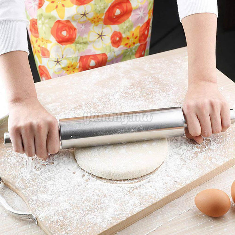 Rouleau à Pâtisserie en Acier-inoxydable