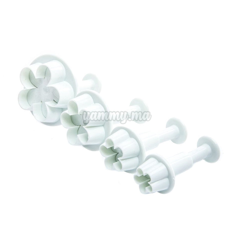 Set 4 Emporte-pieces avec Poussoir Fleur