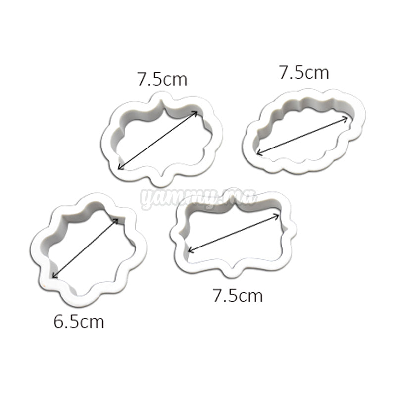 4 Emporte-pièces Vintage Plaque Cadre