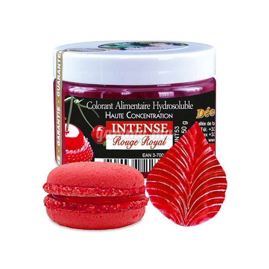 Colorant Alimentaire Hydrosoluble Intense en Poudre Rouge Royal 50gr - Déco Relief