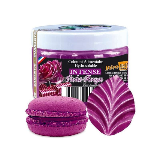 Colorant Alimentaire Hydrosoluble Intense en Poudre Violet Rouge 50gr - Déco Relief