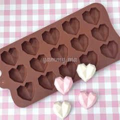 Moule Silicone Mini Coeurs Géométrique