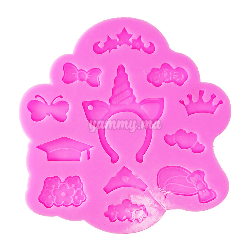 Moule Silicone Couronne Unicorn pour Pâte à sucre