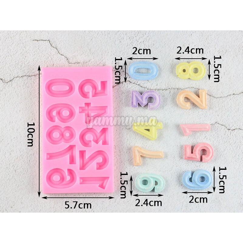 Moule silicone Chiffres pour Pâte à sucre