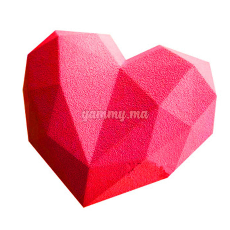 Moule Silicone 3D 8 Coeurs Géométrique