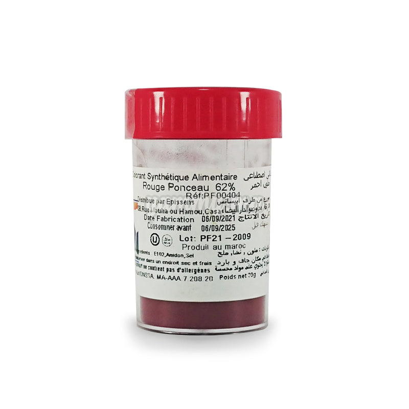 Colorant Alimentaire Rouge Ponceau 62% 30gr - Coloratine