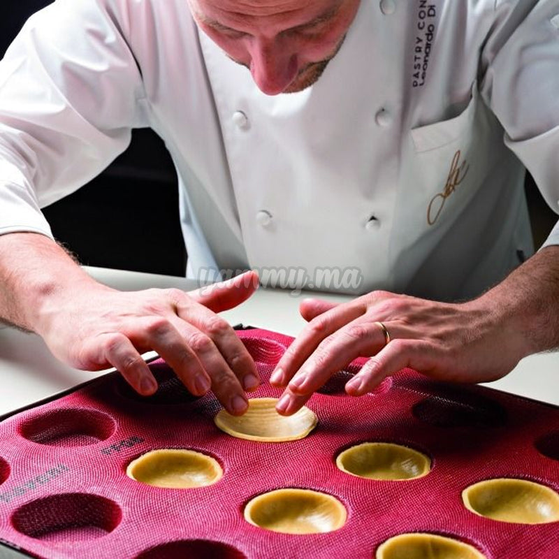 Tapis en Silicone Perforé Rond 48 mm "Formasil"  40/30 cm - Pavoni FF4301