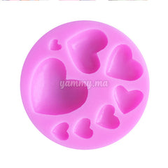 Moule Silicone 8 Coeurs Bombés