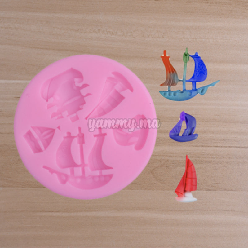 Moule Silicone 5 Bateaux